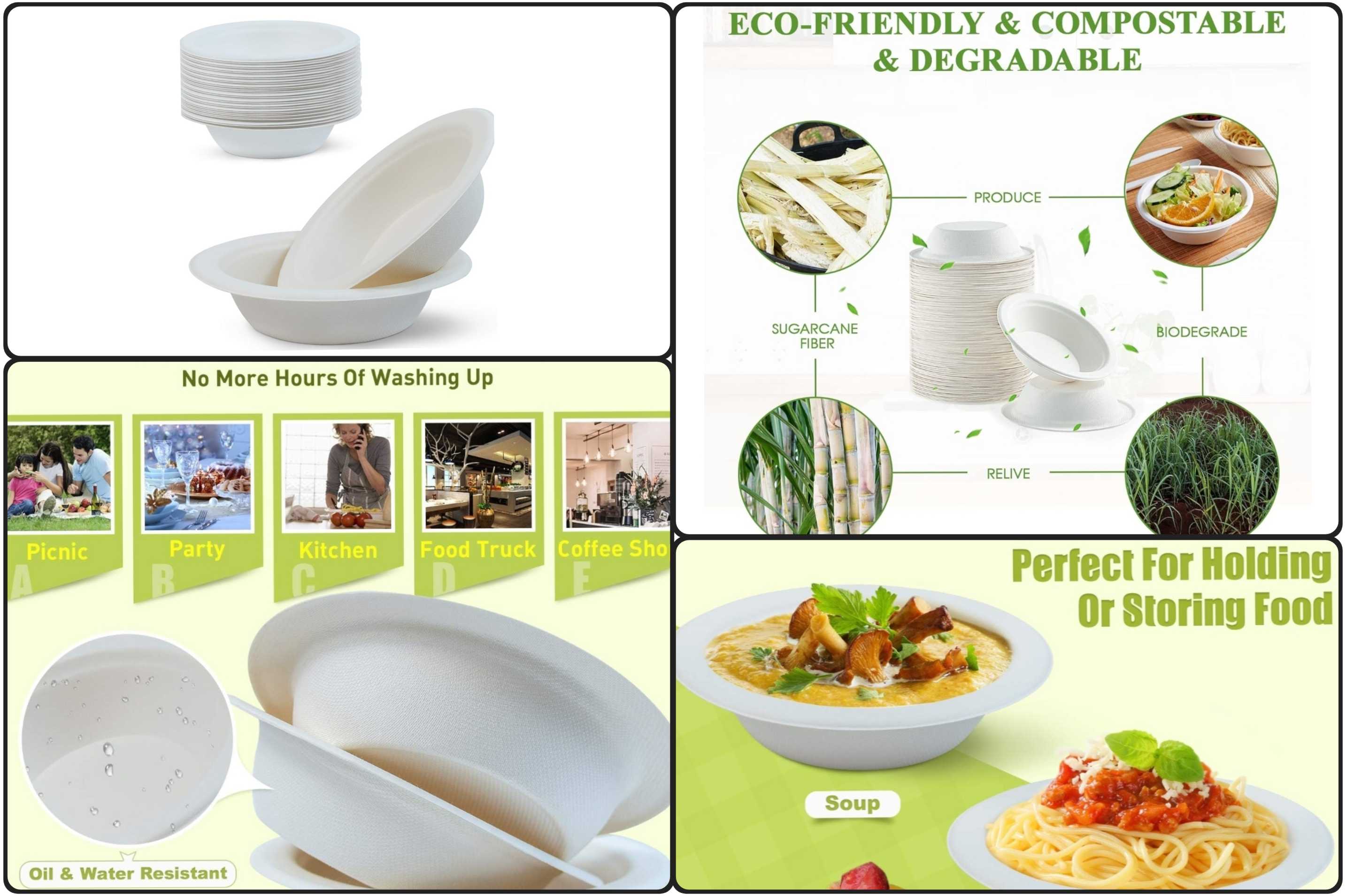 ROUND SUGARCANE BAGASSE BOWLS